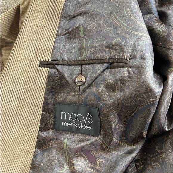 Lauren Ralph Lauren Men's Tan Corduroy Blazer 48" Sports Coat Elbow Patch - Picture 13 of 14